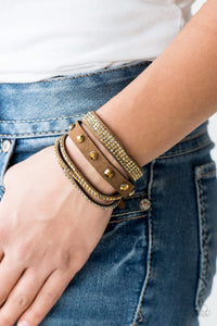 Paparazzi Totally Rockable - Brass Bracelet