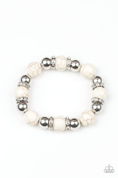 Paparazzi Ruling Class Radiance - White Bracelet