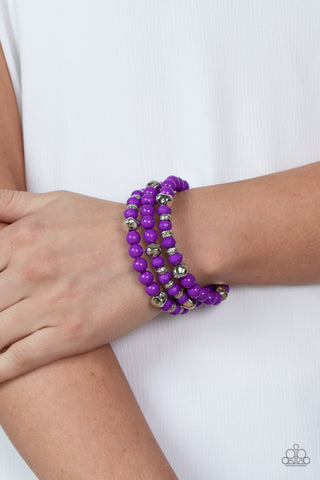 Paparazzi Vibrant Verve - Purple Bracelet