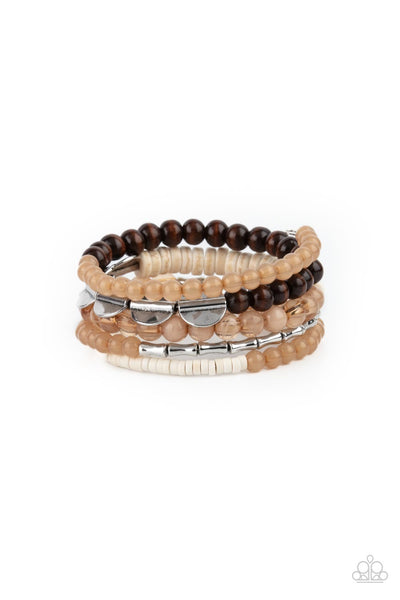 Paparazzi Free-Spirited Spiral - Brown Bracelet