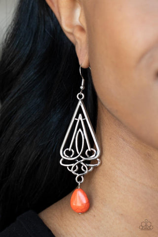 Paparazzi Transcendent Trendsetter Orange Earrings