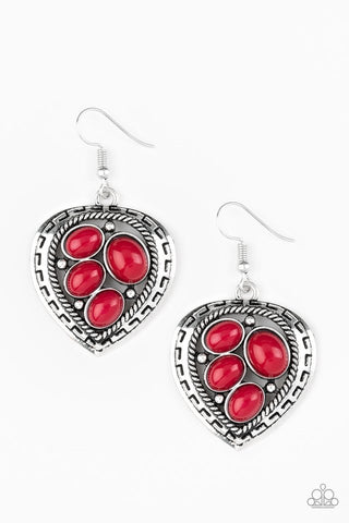 Paparazzi Wild Heart Wonder - Red Earrings