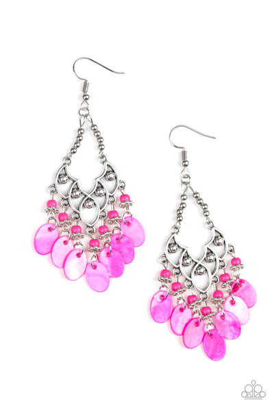 Paparazzi Shore Bait - Pink Earrings