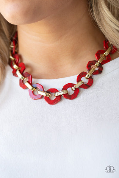 Paparazzi Fashionista Fever - Red Necklace