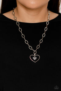 Paparazzi Refulgent Romance - Pink Heart Necklace