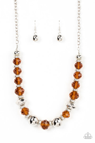 Paparazzi Interstellar Influencer - Brown Necklace