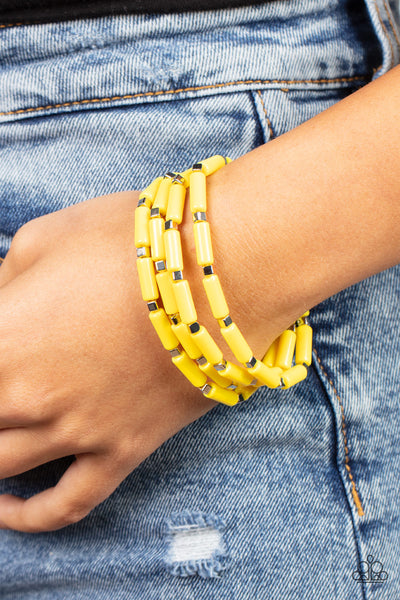Paparazzi Radiantly Retro Yellow Bracelet