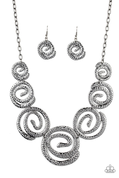 Paparazzi Statement Swirl - Black Necklace