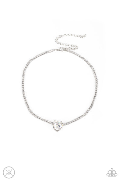 Bedazzled Beauty - White Heart Bracelet