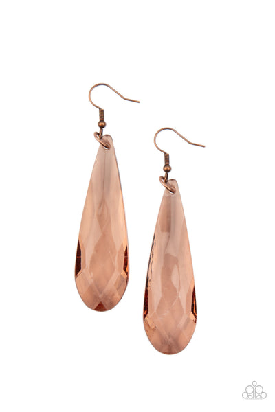 Paparazzi Crystal Crowns - Copper Earrings