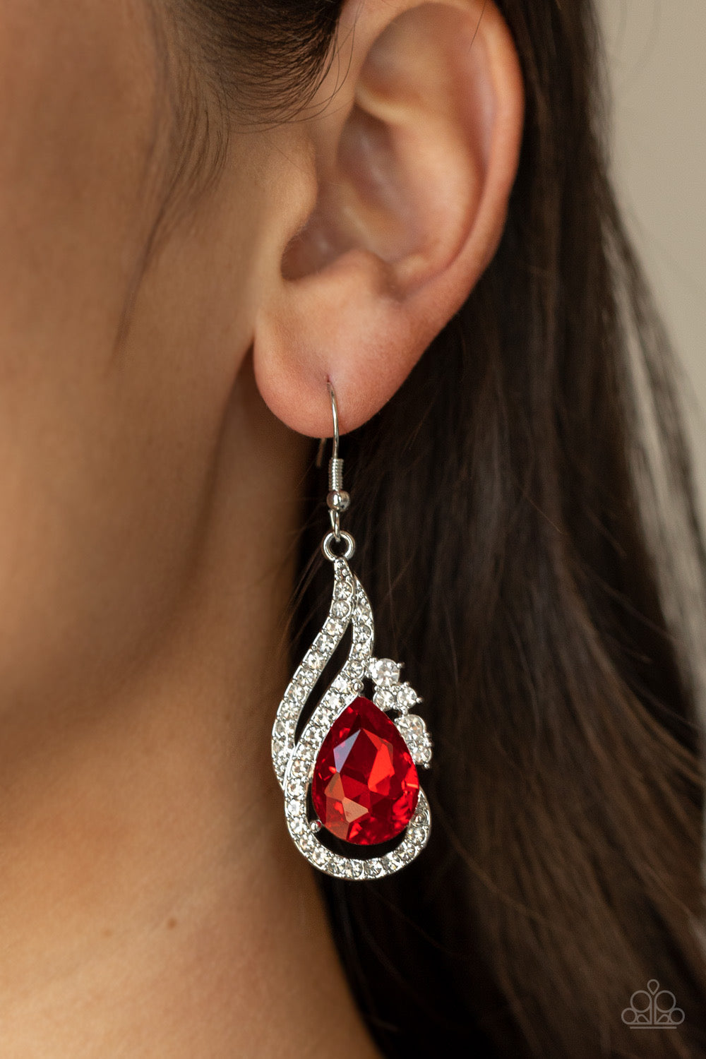 Paparazzi Dancefloor Diva - Red Earrings