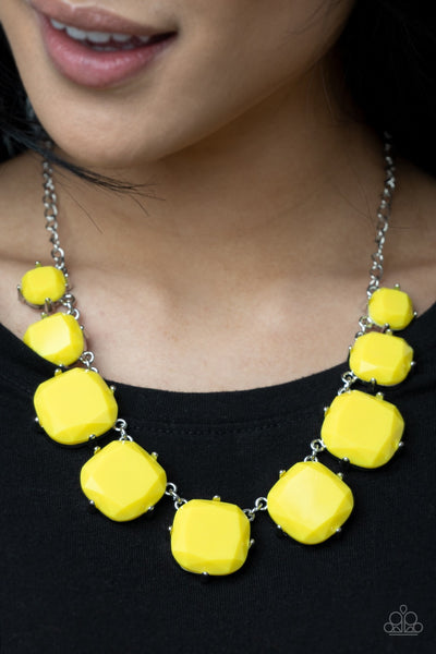 Paparazzi Prismatic  Prima  Donna Yellow Exclusive Summer Pack Necklace