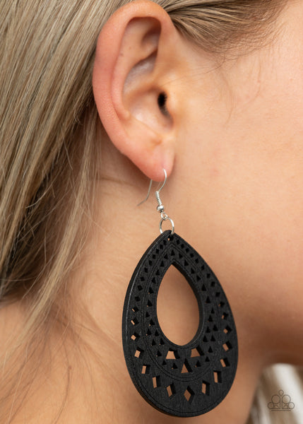 Paparazzi Belize Beauty Black Earrings