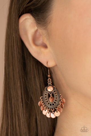 Paparazzi Chime Chic - Copper Earrings