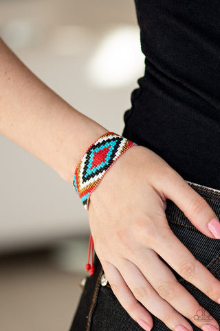 Paparazzi Beautifully Badlands Red Seed Bead Bracelet