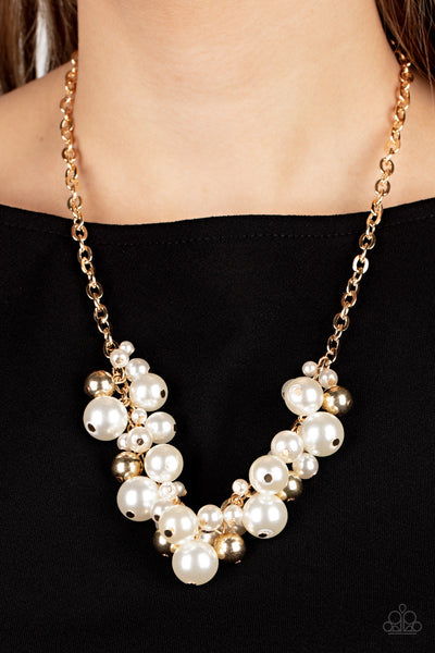 Paparazzi Classical Culture - Gold Pearl Necklace