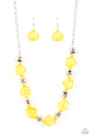 Paparazzi Island Ice - Yellow Necklace