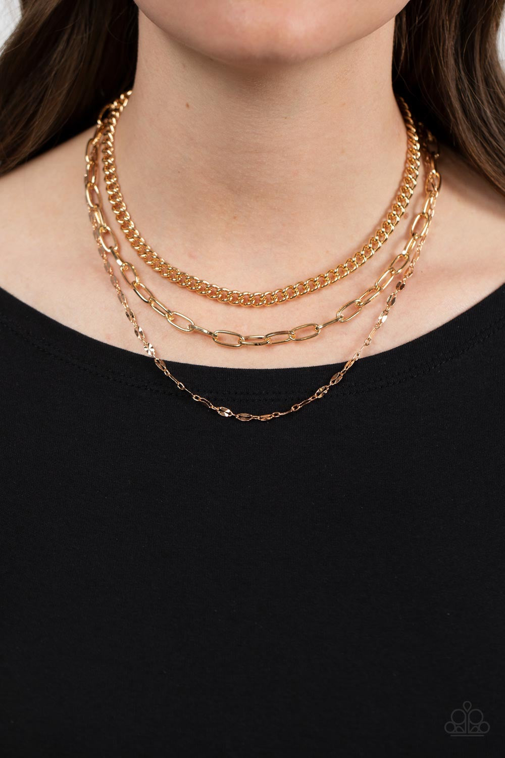 Paparazzi Galvanized Grit - Gold Necklace