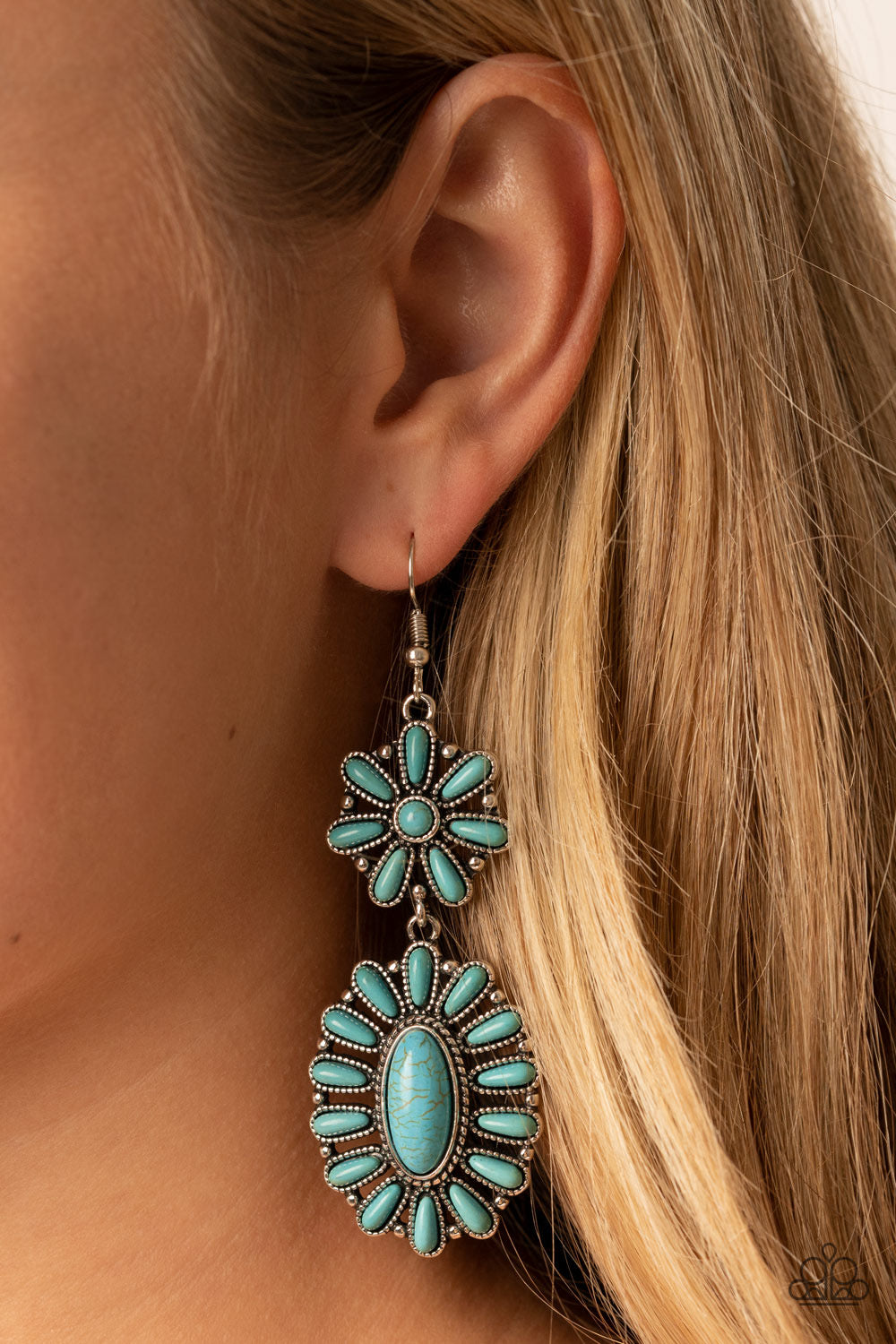 Paparazzi Richly Rustler - Blue Earrings