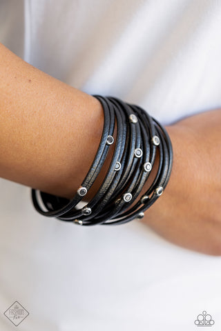 Paparazzi Fearlessly Layered - Black Bracelet