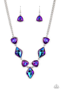 Paparazzi Glittering Geometrics - Purple UV Shimmer Necklace