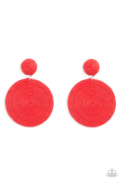 Paparazzi Circulate The Room Red Earrings