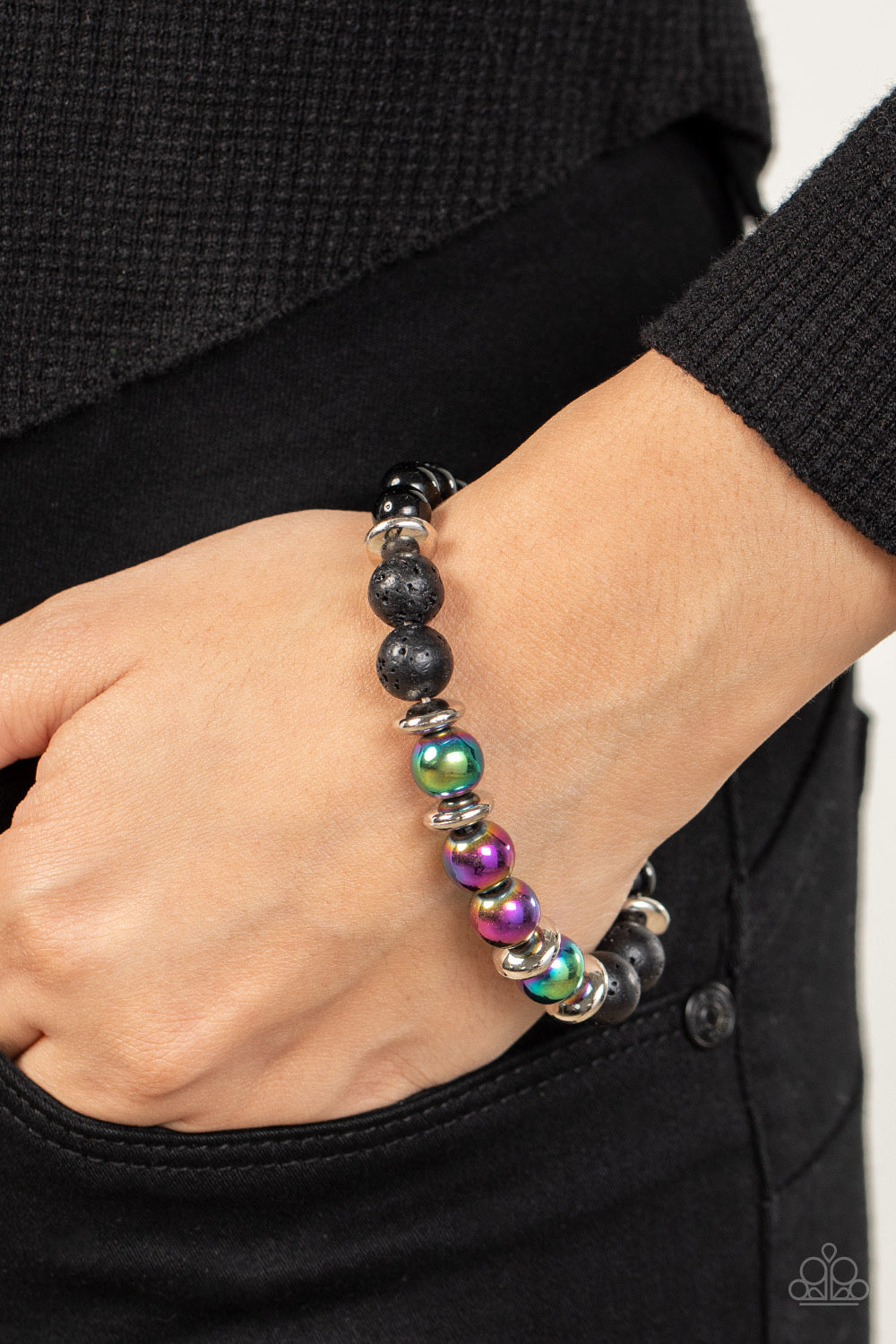 Paparazzi Mega Metamorphic - Multi Oil Spill Bracelet