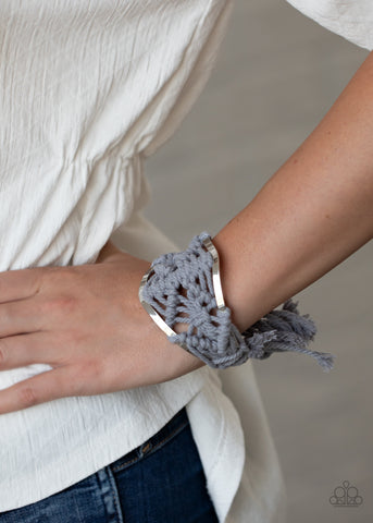 Paparazzi Macrame Mode - Silver Bracelet