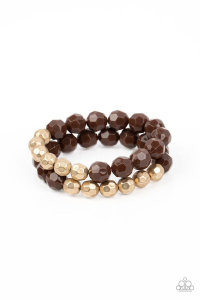 Paparazzi Grecian Glamour - Brown Bracelet