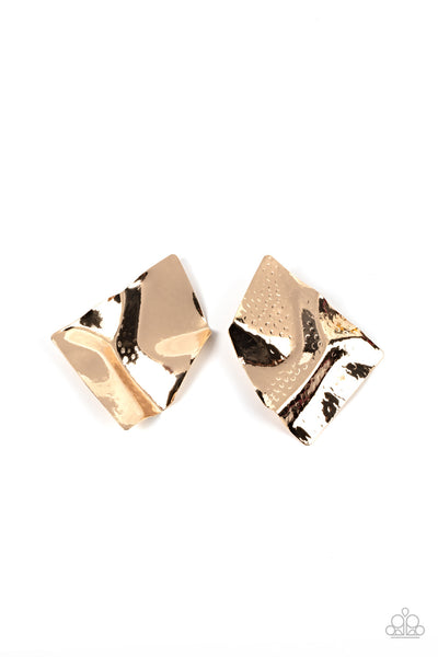 Paparazzi Modern Maverick - Gold Earrings