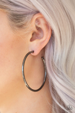 Paparazzi Double Or Nothing - Black Earrings