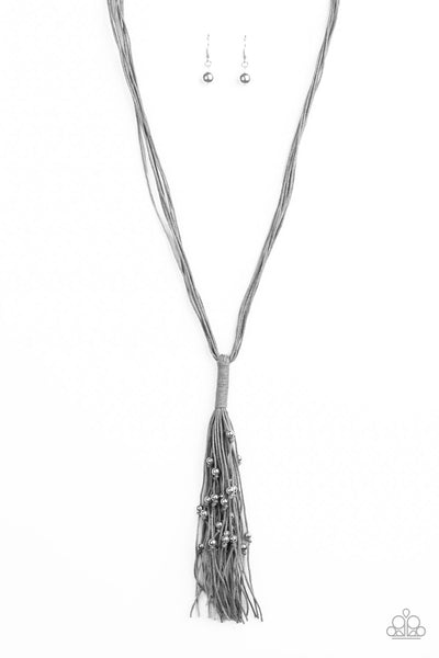 Paparazzi Hand-Knotted Knockout - Silver Necklace