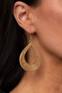 Paparazzi A Hot Mesh Gold Earrings