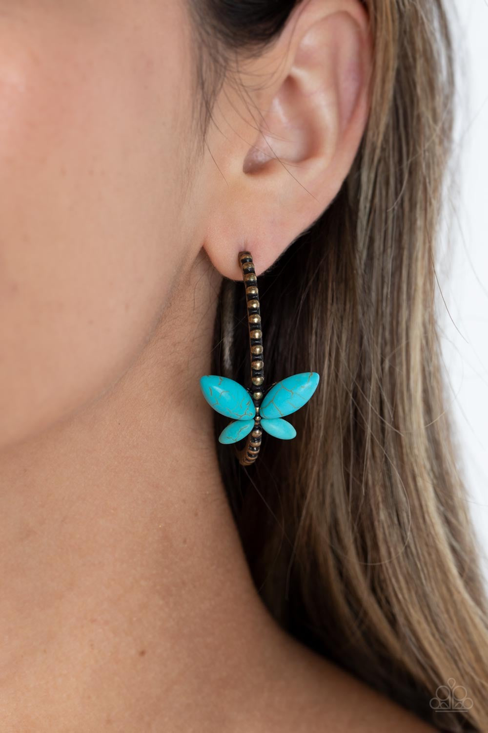 Paparazzi Bohemian Butterfly - Brass Butterfly Earrings