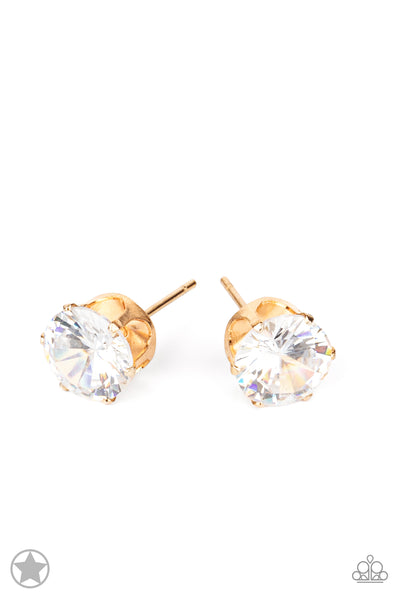 Paparazzi Just In TIMELESS - Blockbuster Gold Post Earrings