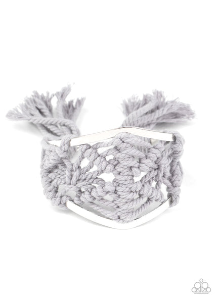 Paparazzi Macrame Mode - Silver Bracelet