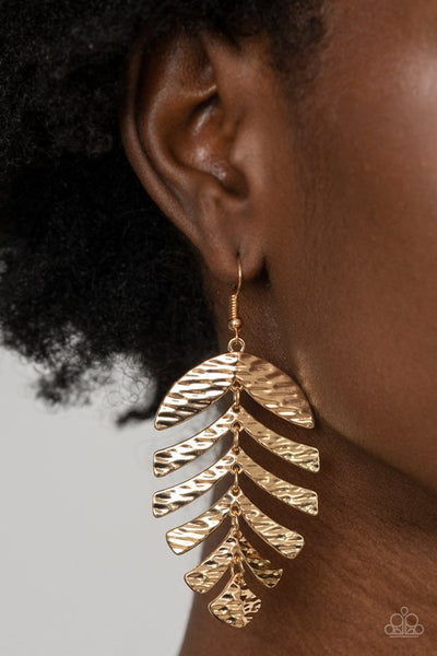 Paparazzi Palm Lagoon - Gold Earrings