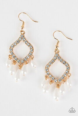 Paparazzi Divinely Diamond Gold Earrings