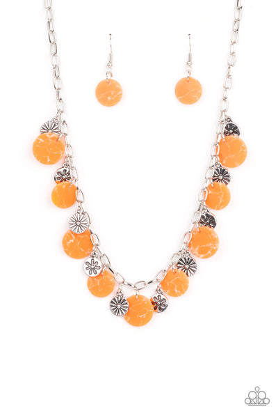 Paparazzi Flower Powered - Orange Necklace