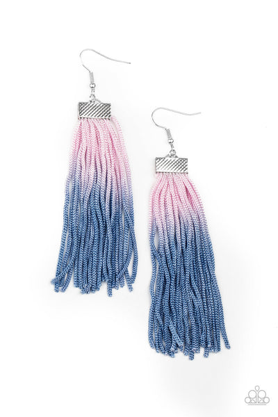 Paparazzi Dual Immersion Pink Fringe Earrings