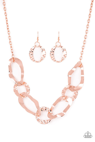 Paparazzi Capital Contour - Copper Necklace