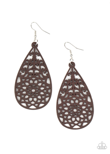 Paparazzi Seaside Sunsets - Brown Earrings and