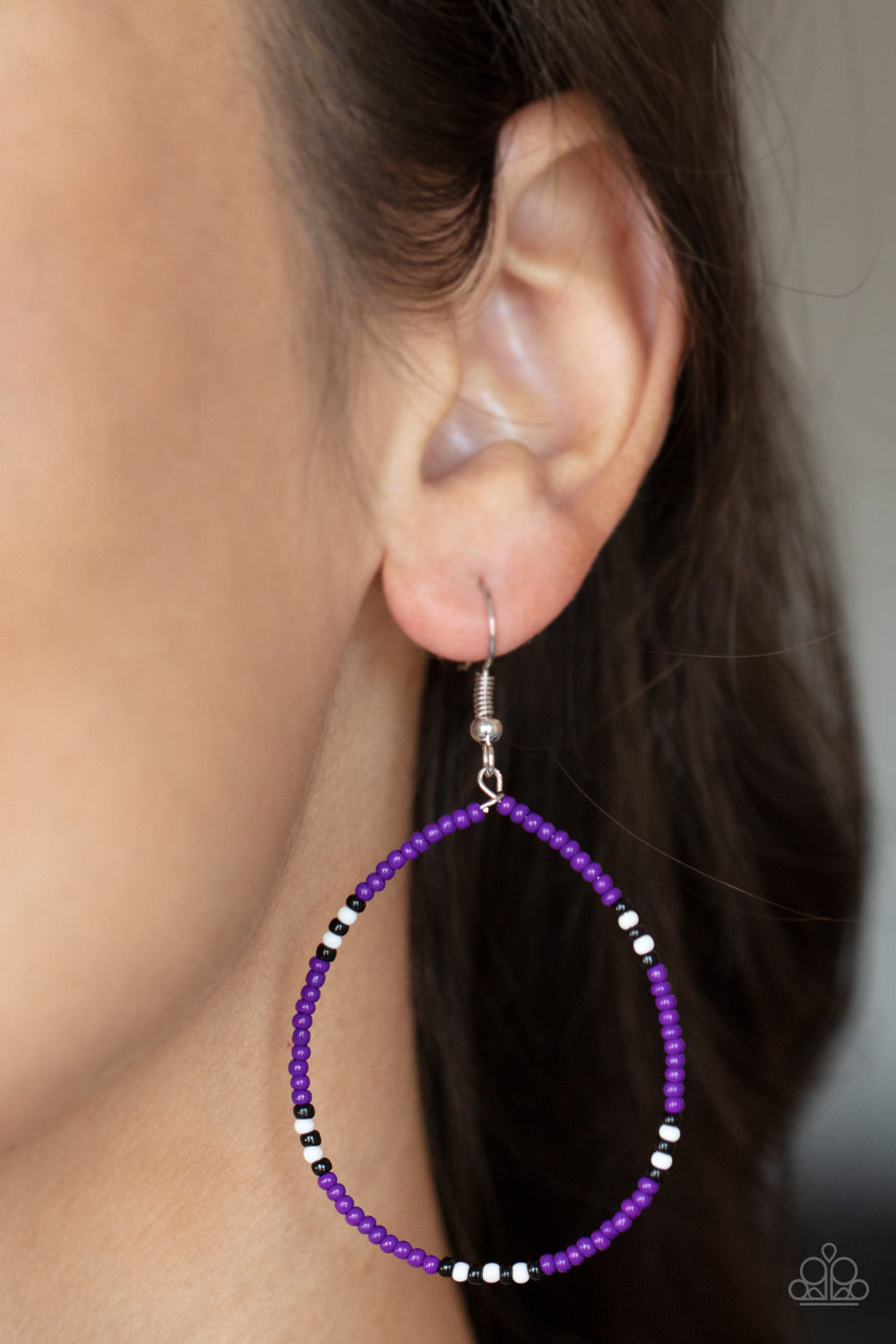 Paparazzi Keep Up The Good BEADWORK - Purple  Earrings