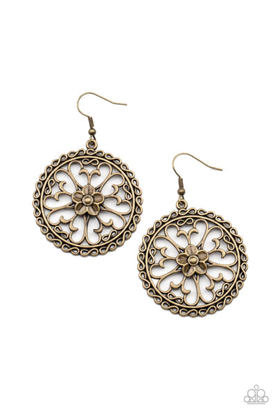 Paparazzi Floral Fortunes - Brass Earrings