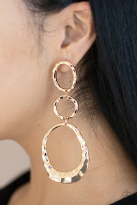 Paparazzi Radically Rippled - Gold Earrings