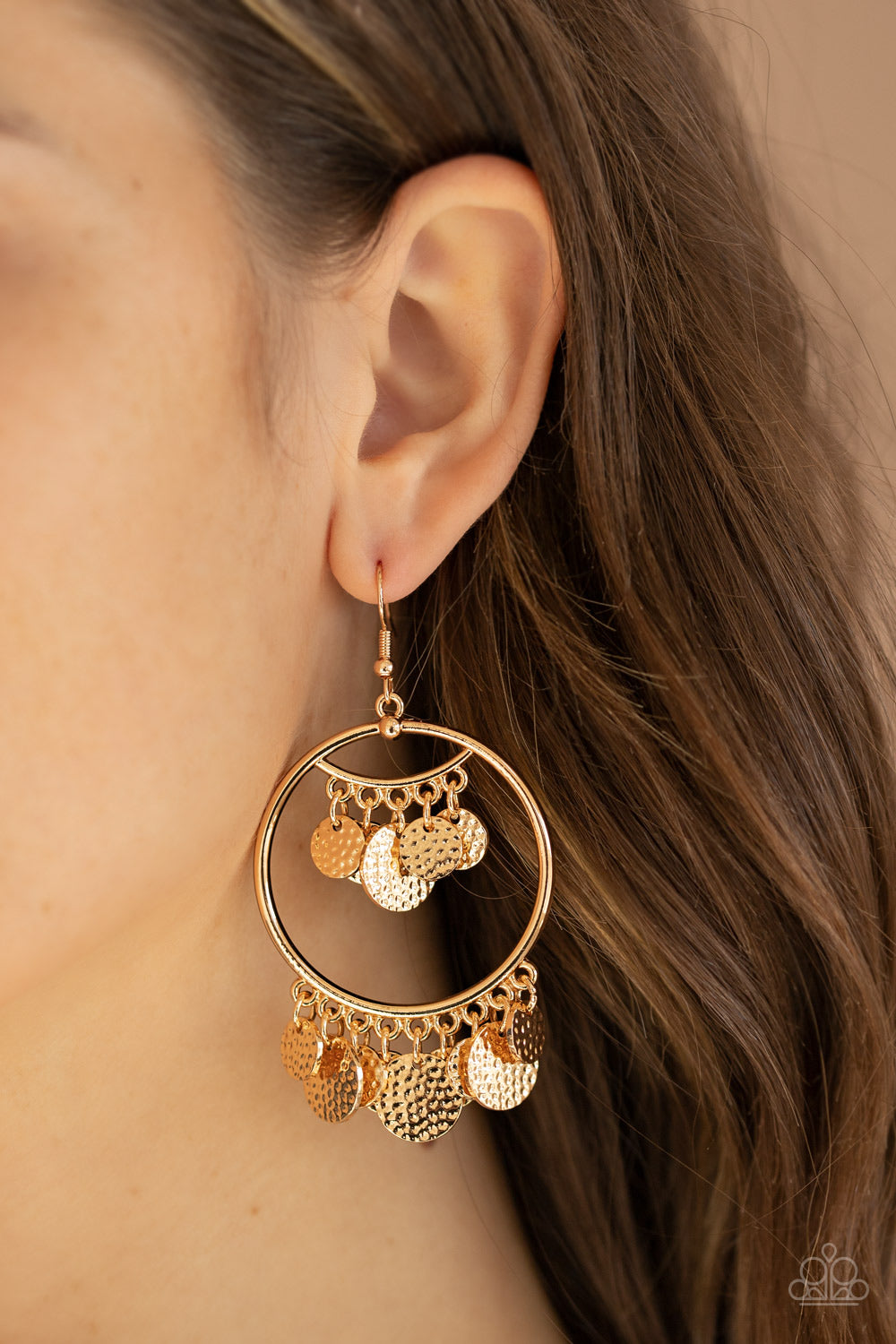 Paparazzi All CHIME High Gold Earrings