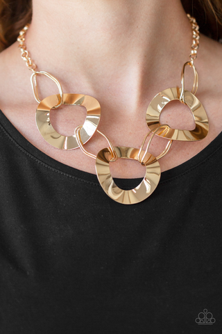 Paparazzi Modern Mechanics - Gold Necklace