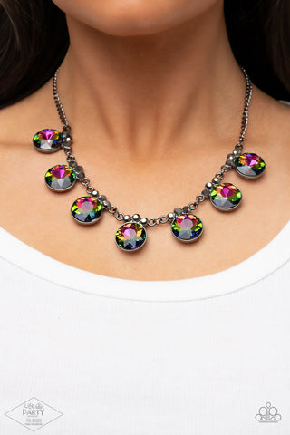 Paparazzi GLOW-Getter Glamour - Multi Oil Spill Necklace