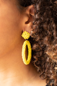 Paparazzi Be All You Can BEAD Yellow Seed Bead Earrings