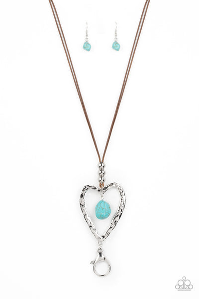 Paparazzi Santa Fe Sweetheart - Blue Lanyard Necklace